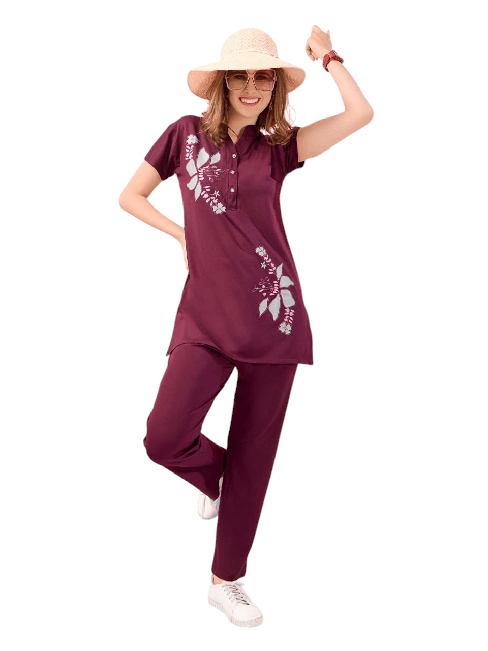 Fabimi Women's Long Kurta Night Suit Comfortable Imported Tencel Fabric