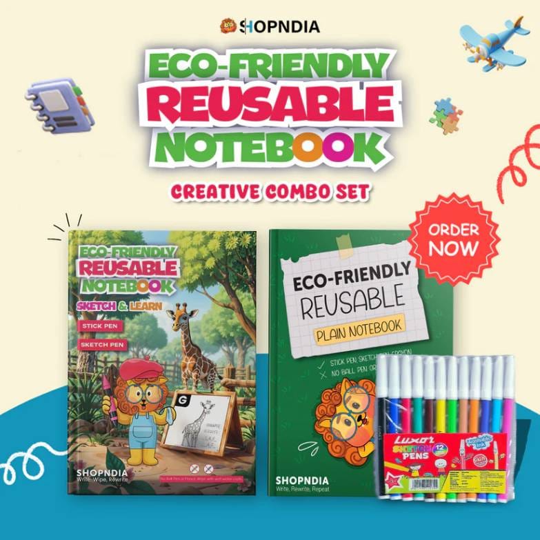 Shopndia's Eco-Friendly Reusable Creative Combo for Fun Learning (Set 2)