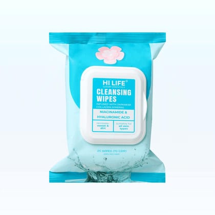 Cleansing Wet Wipes | Niacinamide + Hyaluronic Acid | 70 GSM Thick | Pack of 25 Wipes