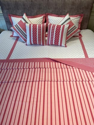 KRI India The Minimalist Shades of Red Dohar | Red & Pink | 108x108 inches | Wash & Care | 100% Cotton | Handcrafted in India. 100% organic & natural. KRI India The Minimalist Shades of Red Dohar | Red & Pink | 108x108 inches | Wash & Care | 100% Cotton | Handcrafted in India. 100% organic & natural.