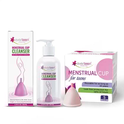 everteen Combo - Menstrual Cup and Menstrual Cup Cleanser for Periods in Women-Small Cup + Cleanser
