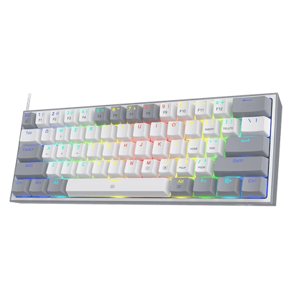 Redragon Fizz K617 - 60% Wired Mechanical Keyboard White And Grey (Red Switches)