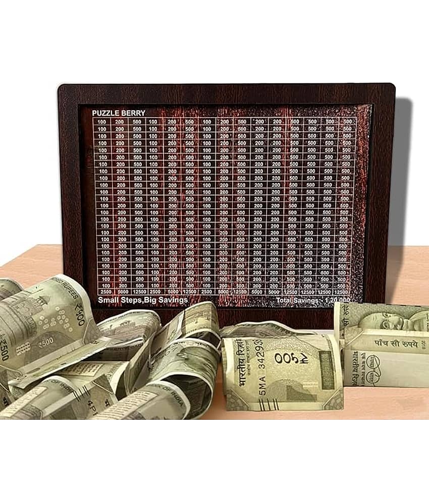 swipe n see Wood Brown Piggy Bank ( Pack of 1 )