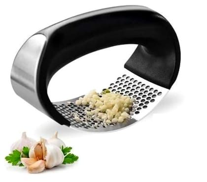 Kitchen Stainless Steel Garlic Press with Ergonomic Handle  by Ruhi Import Store