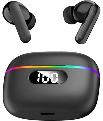 VEhop RGb Light Bluetooth True Wireless (TWS) In Ear 40 Hours Playback Powerfull bass,Low Latency IPX4(Splash & Sweat Proof) Black