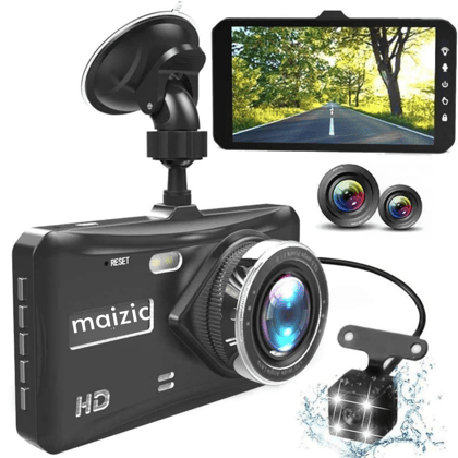 Maizic Smarthome Supercar 1440p Car Dash Cam - 4″ HD Display, Wifi, Night Vision, 170° Wide-Angle View-Black / Timer / USB