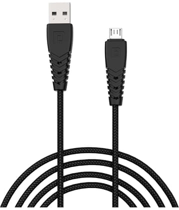 Portronics - Black 3A USB Data Cable 1 Meter