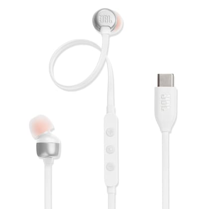 JBL Tune 310 Wired Type C Earphone, Compatible with USB-C Devices - White