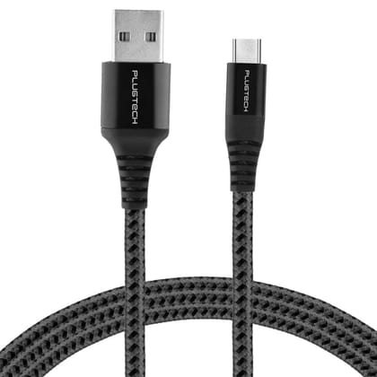 PLUGTECH 3A Fast Charging Braided USB to Type C Cable (1M) - Durable 480Mbps Data Sync Cable for Smartphone, Tablet, Laptop - Compatible with USB C Devices
