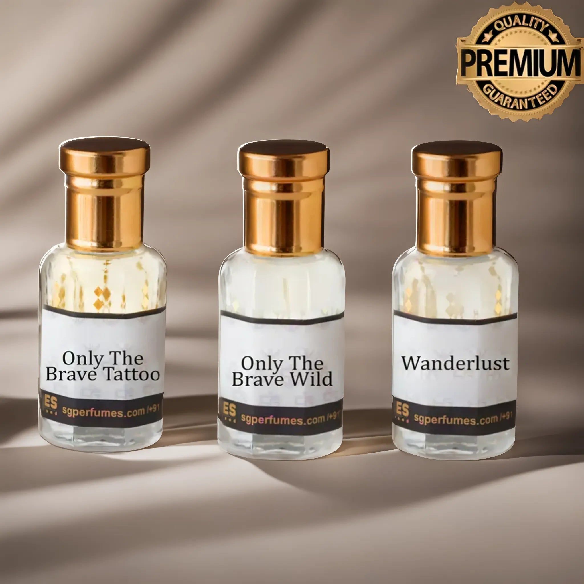 3 Pcs French Attar Set Only The Brave Tattoo, Only The Brave Wild and Wanderlust 12ml each-12ml
