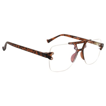 TERRY & CO | Zero Power Blue Cut Eyeglasses | Anti-Glare, UV Protection, Lightweight | For Gaming & Computer Use | Unisex | TIGER BROWN