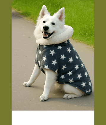 OLENE Light Grey Nylon & Fur Dog Small Jacket