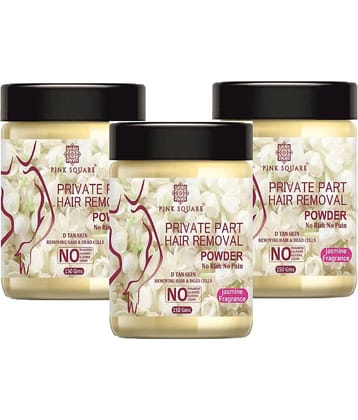 pink square Natural Hair Removal Powder for Men & Women 150 ( Pack of 3 )