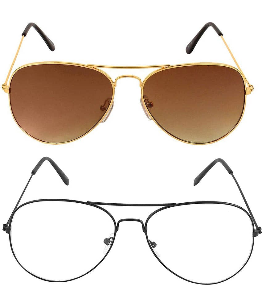Kanny Devis - Gold Pilot Sunglasses ( Pack of 2 )