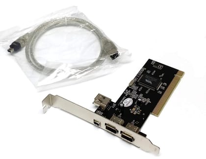 PCI Firewire Card 3 Ports IEEE 1394 High-Speed Firewire 400 Adapter for PC, Ideal for Digital Cameras, External Drives PCI Firewire Card 3 Ports IEEE 1394 High-Speed Firewire 400 Adapter for PC, Ideal for Digital Cameras, External Drives