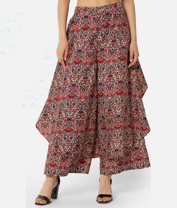 ALL WAYS YOU - Multicolor Crepe Flared Women's Ruffled Palazzos ( Pack of 1 )