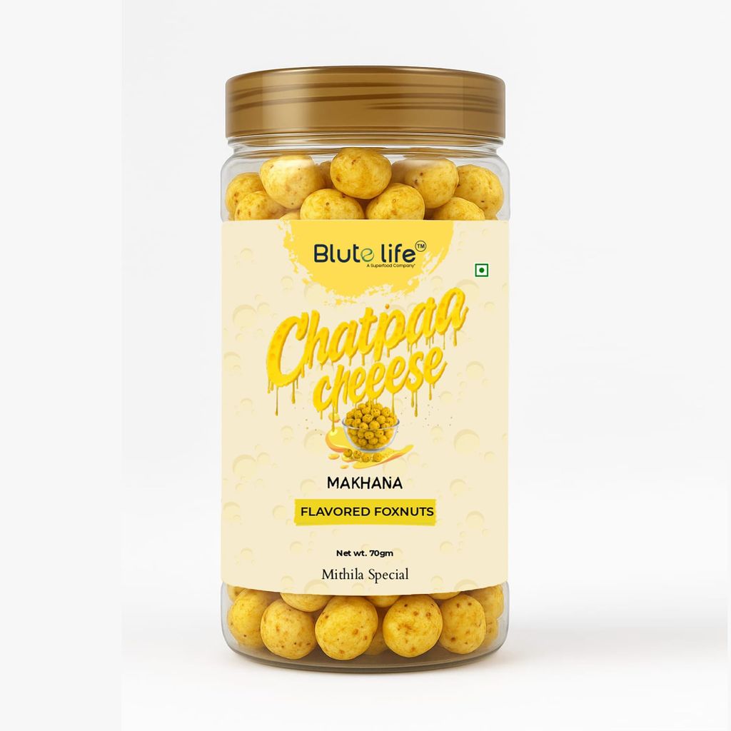 Blute life Roasted/Flavoured Makhana | High In Protein | High Fiber | Calcium Rich | Low Cholestrol | No Palm Oil | 80g Pack (Super Crunchy Roasted/Flavoured Makhana)