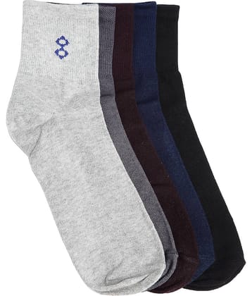 Texlon - Multicolor Cotton Men's Ankle Length Socks ( Pack of 5 )