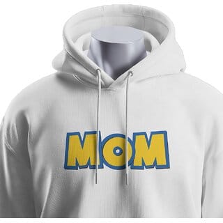 BULL CLOTHING MOM White Design with 60 Cotton / 40 Polyester / 280 GSM Fleece for Ultimate Softness and Comfort (M)