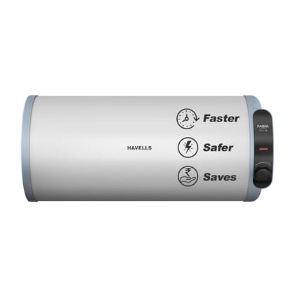 Havells Fabia Slim 10L Horizontal Right Storage Water Heater(Geyser)|Faster Heating|Safer to use|Saves electricity|Anti Rust Tank|Incoloy Element|7 Year Tank Warranty| Free Installation & Flexi Pipes Havells Fabia Slim 10L Horizontal Right Storage Water 