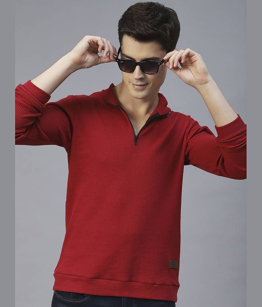 Rigo Pack of 1 Cotton Blend Slim Fit Men's Polo T-Shirt ( Maroon )