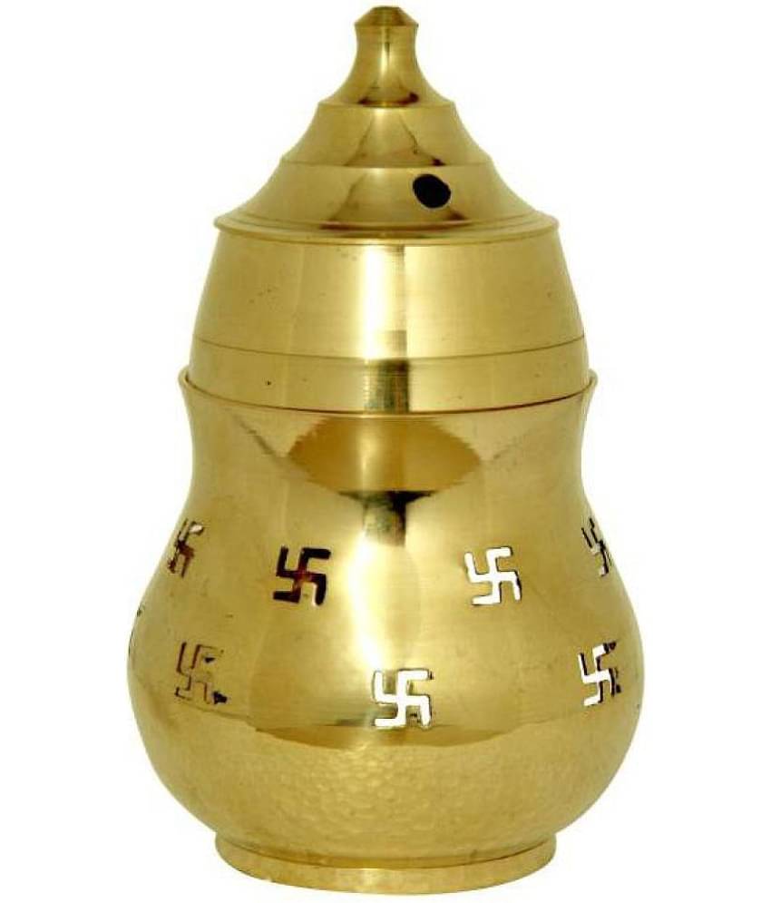 Buyerwell Brass Capoor (Camphor) Lamp (Height 14.5 cm X length 9.5 cm) Puja, Vastu