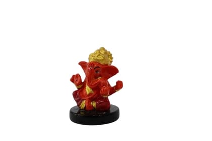 TULIP Traditional Artisians' Upliftment Livelihood Program Red and Gold Ganesha Decorative Statue with Black Base, Hindu Deity Figurine, Handcrafted Religious Art Piece TULIP Traditional Artisians' Upliftment Livelihood Program Red and Gold Ganesha Decorative Statue with Black Base, Hindu Deity Figurine, Handcrafted Religious Art Piece