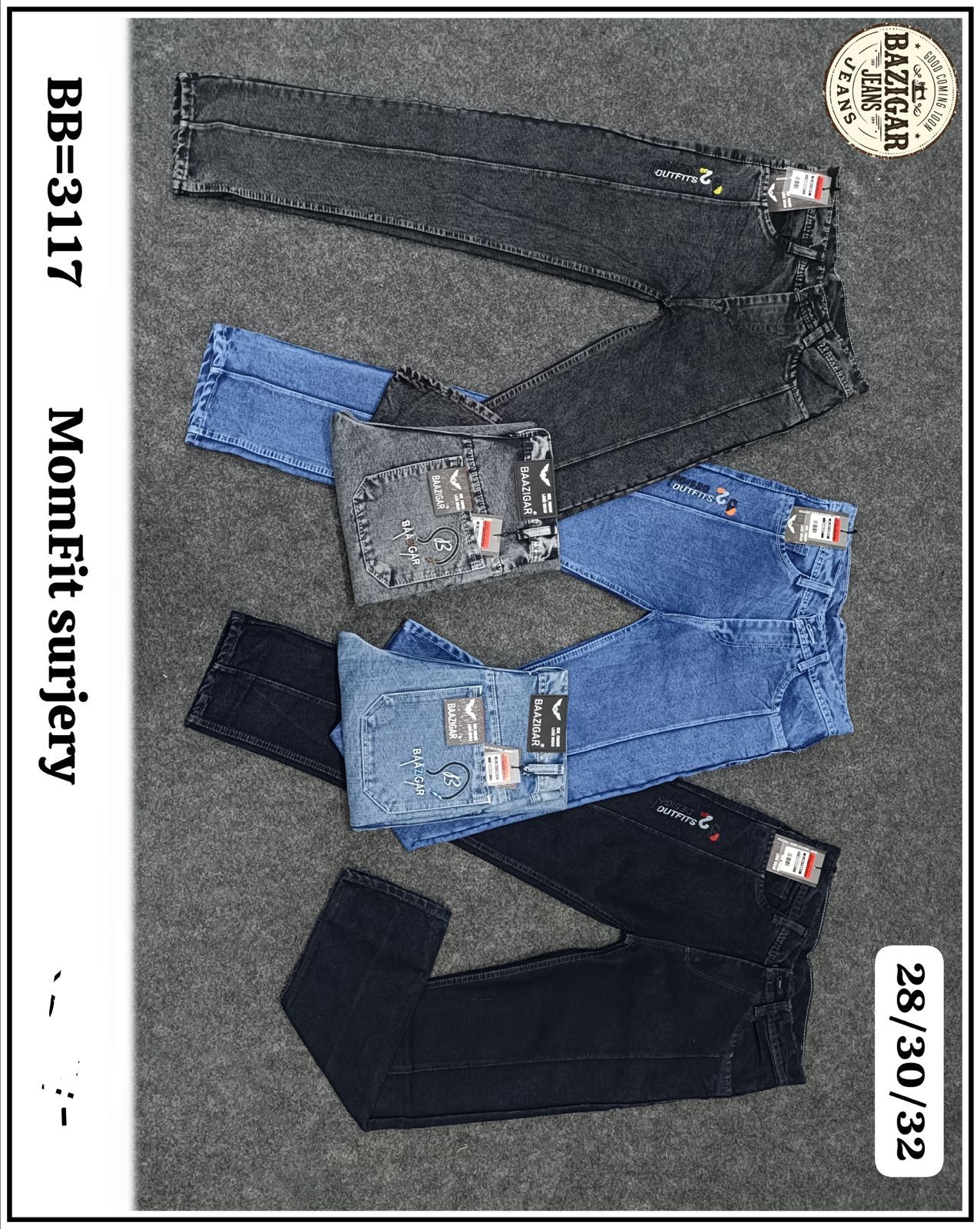 Bazigar Jeans  Mom Fit Surgery (BB-3117)