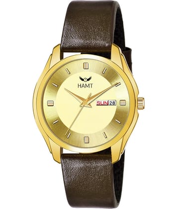 HAMT Brown Leather Analog Men's Watch