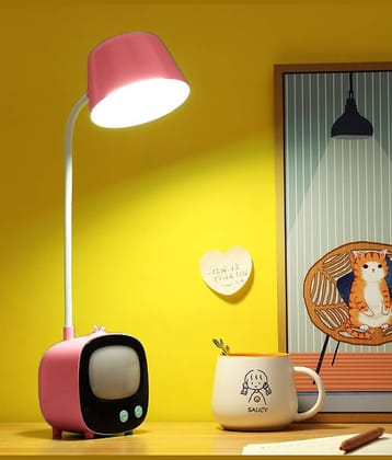 FIRSTLIKE Pink Study Table Lamp ( Pack of 1 )