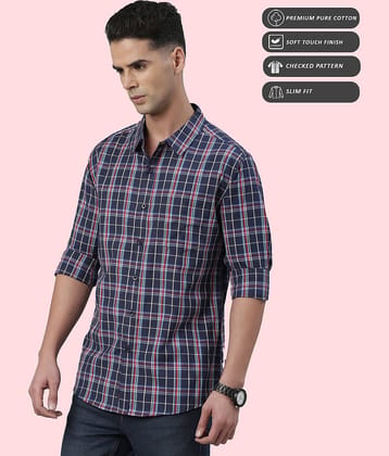 Lucky Roger 100% Cotton Regular Fit Checks Full Sleeves Men's Casual Shirt - Red ( Pack of 1 )