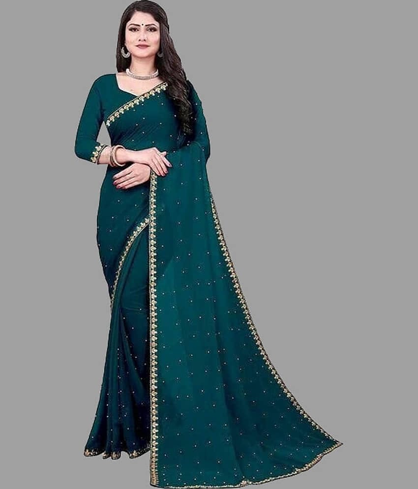 Apnisha - Black Lycra Saree With Blouse Piece ( Pack of 1 )