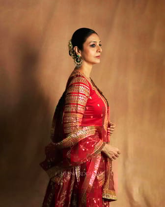 Shiv Textiles Women's Georgette Red Kurti Lehenga Set Size M with Fancy Sequence Work Party Wear Ethnic Choli Ensemble Stylish Designer Ready to Wear Traditional Indian Wedding Outfit