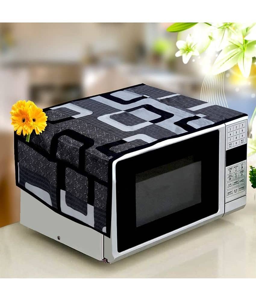 Single Polyester Black Microwave Oven Cover - 20-22L