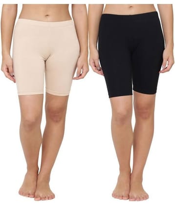Leading Lady Pack of 2 Cotton Women's Boy Shorts ( Multi Color )