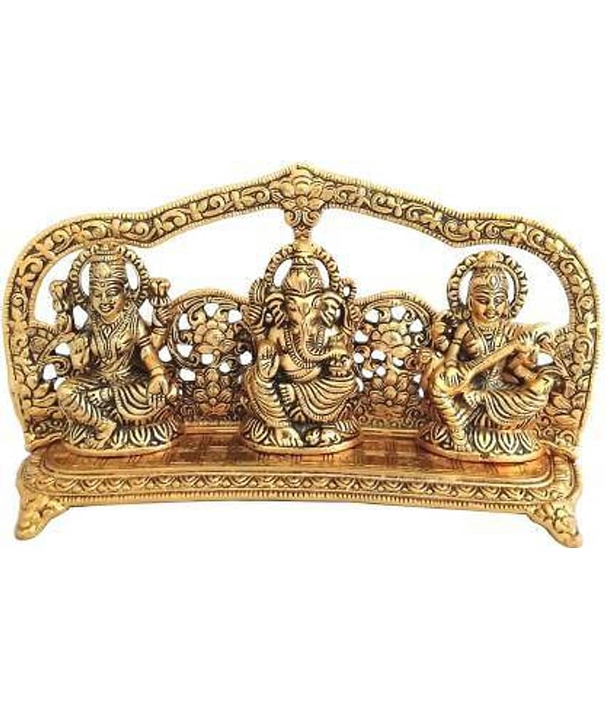 Fashion Bizz Lord Lakshmi Ganesha Saraswati Idol Decorative Showpiece - 13.5 cm