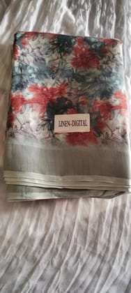 LINEN DIGITAL SAREE Saree