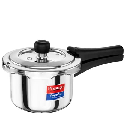 Prestige 1.5 Litre Stainless Steel Popular Svachh Outerlid Pressure Cooker | Deep lid for spillage control|Gas & Induction Compatible|Controlled Gasket Release System|5 Years warranty|ISI Certified Prestige 1.5 Litre Stainless Steel Popular Svachh Outerlid Pressure Cooker | Deep lid for spillage control|Gas & Induction Compatible|Controlled Gasket Release System|5 Years warranty|ISI Certified