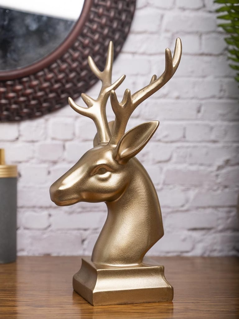 Decorative Deer Statue - 15CM | Deer Sculpture Decor Object White 15CM
