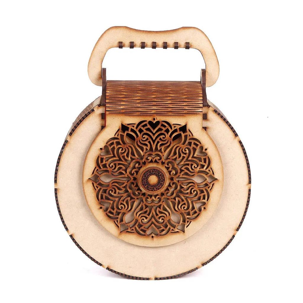 Handmade Wooden Handbag Purse - Unique Rakhi Gift for Sister