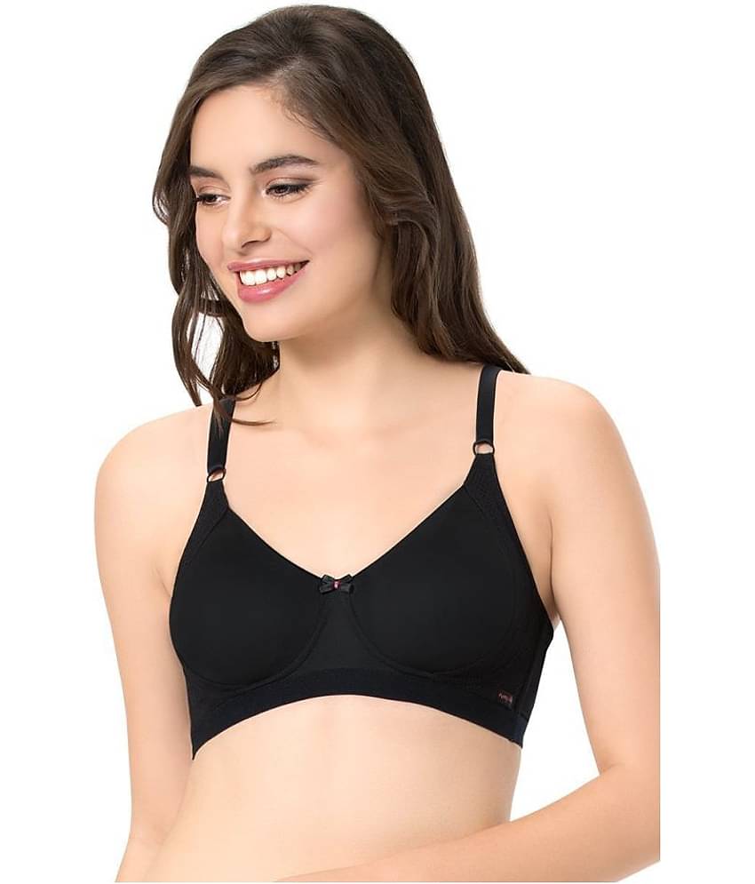 Everyde by Amante Polyester Non Padded Women's Everyday Bra ( Black )