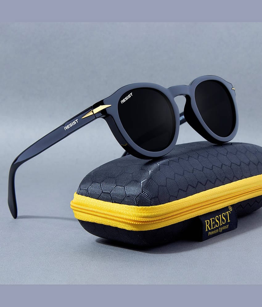 RESIST EYEWEAR Black Round Sunglasses ( Pack of 1 )