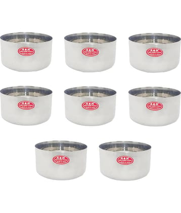 A & H ENTERPRISES 8 Pcs Stainless Steel Cereal Bowl 200 mL