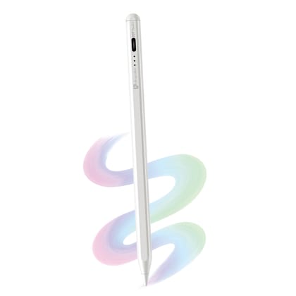 JOT Pencil Stylus Pen For Ipad, Android Tablets & Mobiles| Magnetic|10Hr Use|Fast Charging|For Ios & Android Touchscreens|Led Indicator|3 Nibs,White UM1238 Default Title