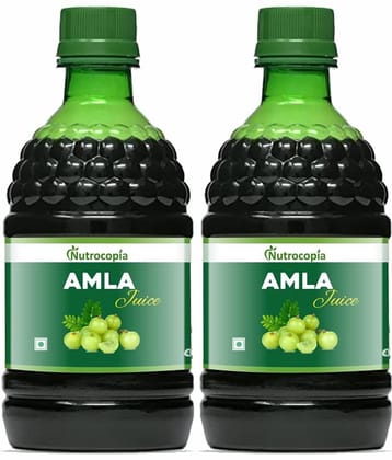 NUTROCOPIA Amla Juice - 400 ml | Rich Source of Vitamin C | Effective Antioxidants for Immunity boosting | Pure, Natural and 100% Ayurvedic Juice - Pack of 2