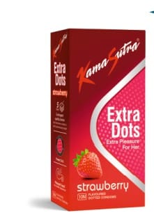 Kamasutra Extra Dotted Strawberry Condoms  3 Pack
