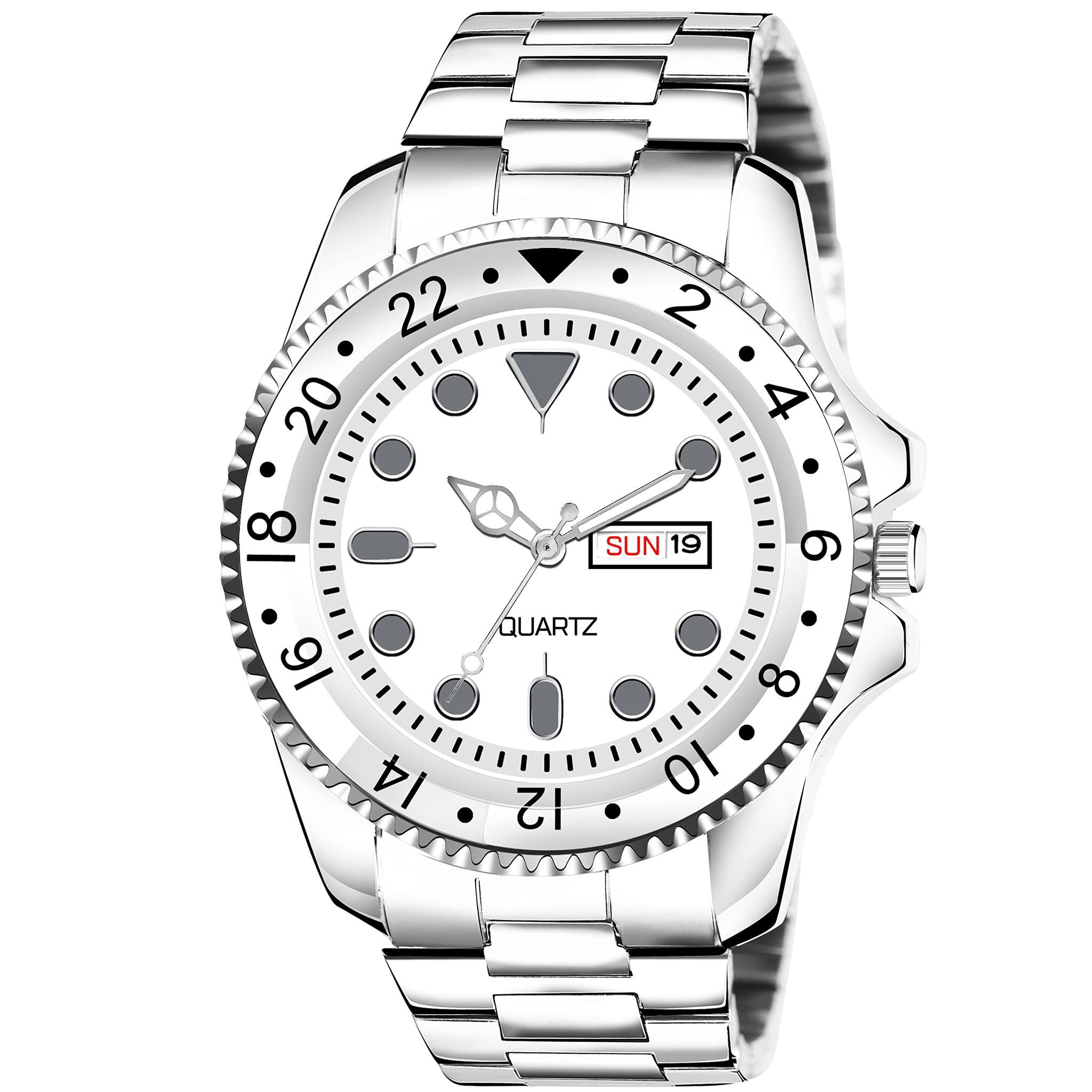 Silver Day-Date Function Casual Analog Watch for Men LR131