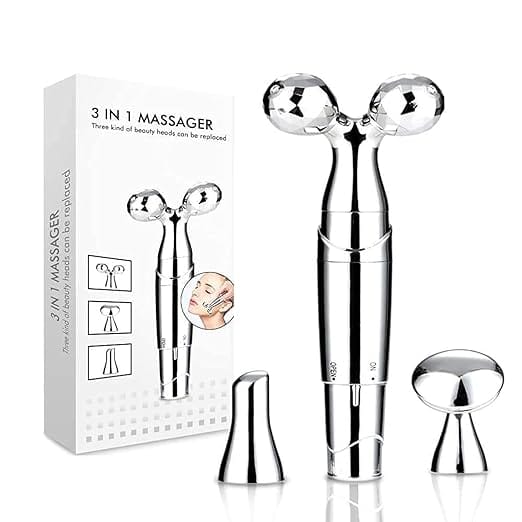 3-IN-1 Electric 3D Vibrating Roller Facial Massager