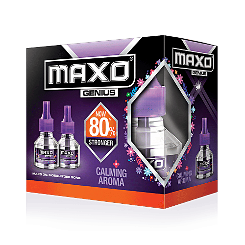 Maxo Genius Mosquito Repellent - 80% Stronger With Calming Aroma, 90 ml (Pack of 2)