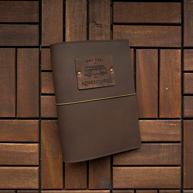 RS // Coco Brown w/ Camo Suede & Adventures Charm Journal Cover - A5